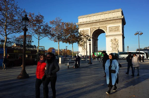Paris França Novembro 2018 Arco Triunfo Avenue Des Champs Elysees — Fotografia de Stock