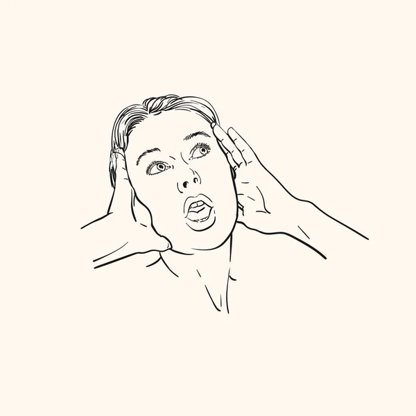 Face Of Scared Young Pretty Woman Cartoon Icon Image Vector Illustration  Design Black Sketch Line Royalty Free SVG, Cliparts, Vectors, and Stock  Illustration. Image 75089442.