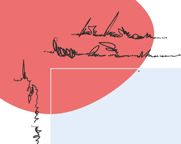 Банер Настрою Сучасна Абстракція Мистецтва Чорні Письмові Написи Обтічній Формі — стоковий вектор
