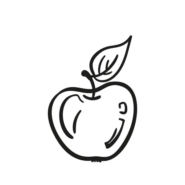 Jablko Čmáranice Jednoduchý Vektorový Výkres Izolované Ručně Kreslené Ovoce Ilustrace — Stockový vektor