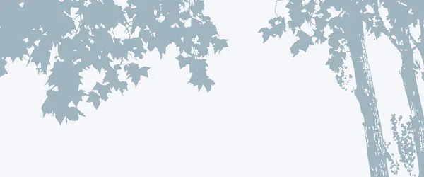 Листя Дерева Силует Векторний Банерний Фон Кленове Листя — стоковий вектор