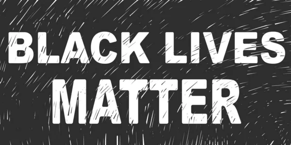 Black Lives Matter Banner Μαύρο Φόντο Scribble Vector Sketch Χειρόγραφη — Διανυσματικό Αρχείο