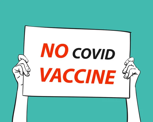 Kapalı Aşılar Ele Tutuşmayı Aşı Olmayı Reddetmeyi Koronavirüsü Reddetmeyi Protesto — Stok Vektör