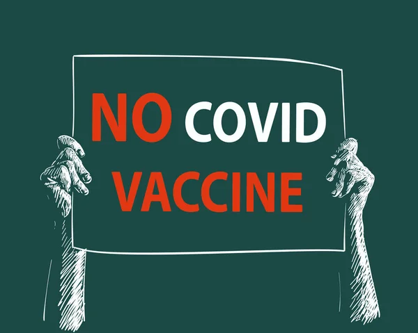Koronavirüs Aşısını Protesto Eden Koronavirüs Aşısını Reddeden Koronavirüs Bağışıklık Sistemini — Stok Vektör