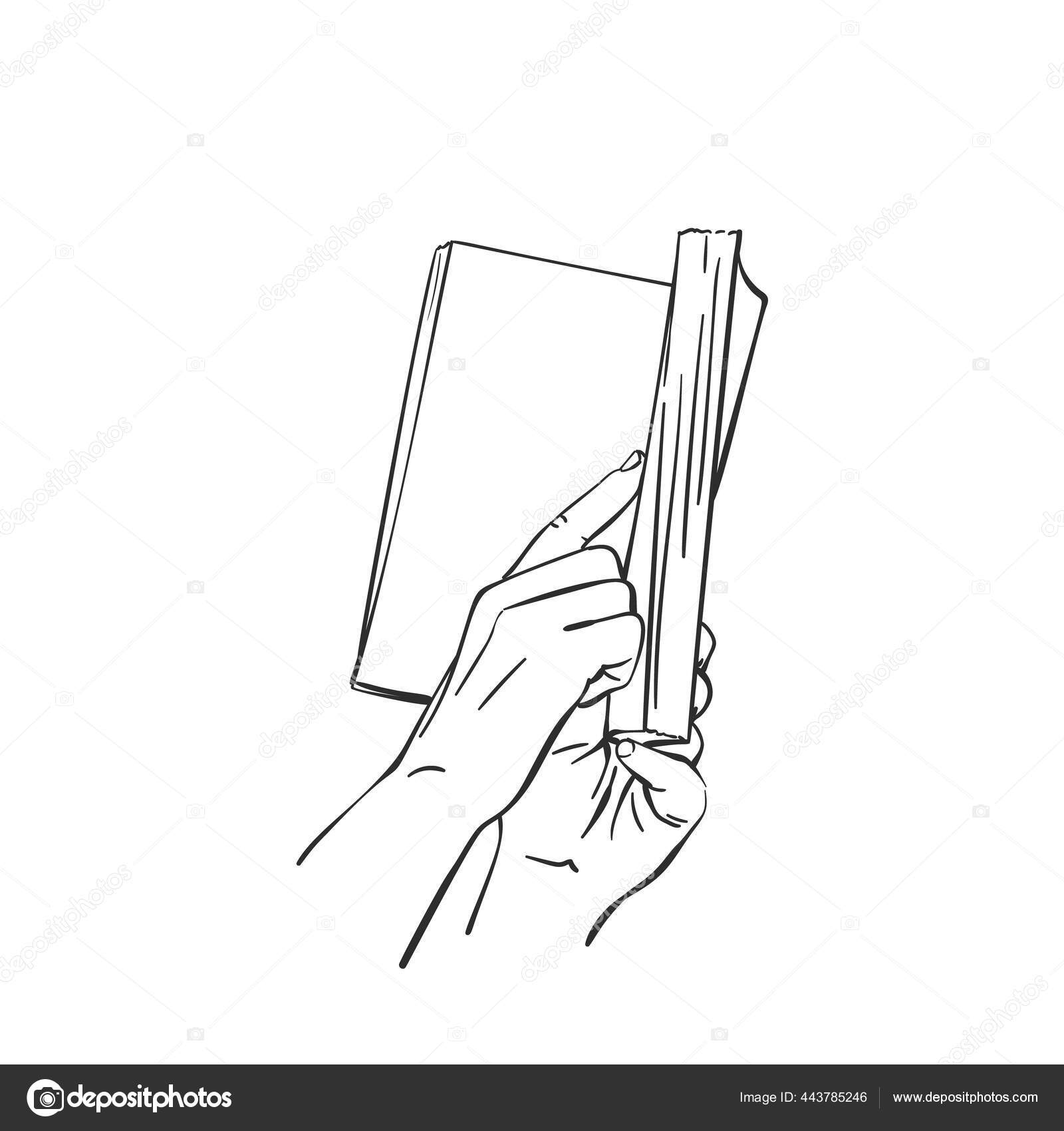 Paper book sketch vector illustration. Isolated hand drawn
