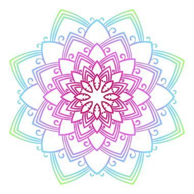 Dekoratif mandala etnik sanata, izole tasarım elementi Vektör illüstrasyonuna ilham verdi