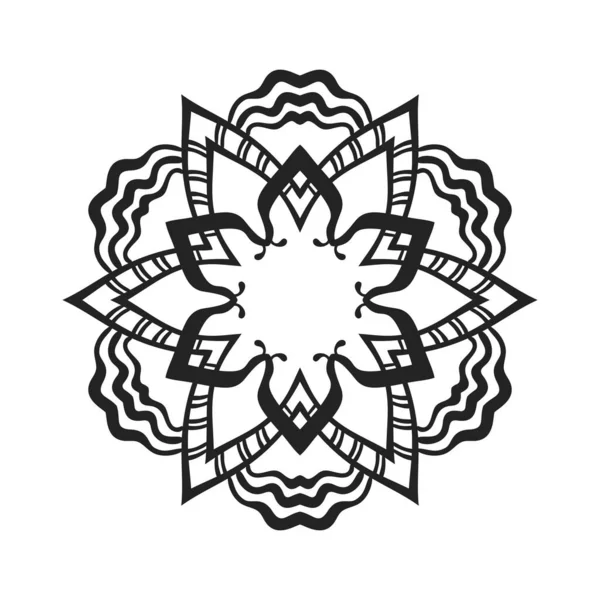 Flor Mandala Ornamental Redonda Con Espacio Blanco Centro Elemento Diseño — Vector de stock