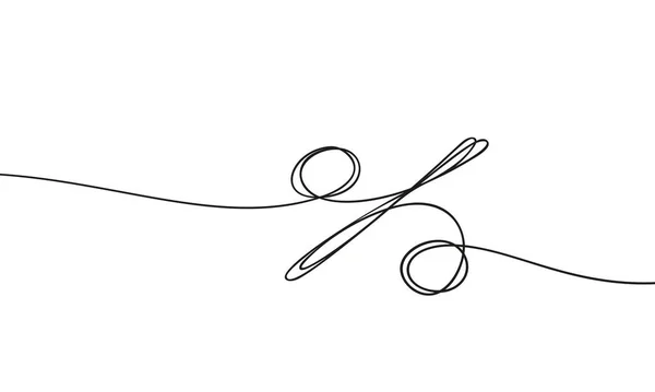 Disegno Continuo Una Linea Segno Percentuale Illustrazione Disegnata Mano Minimalista — Vettoriale Stock