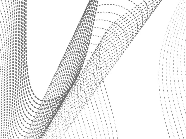 Dinamik Dalga Parçacıkları Siyah Beyaz Soyut Arkaplan Vektör Illüstrasyonu — Stok Vektör