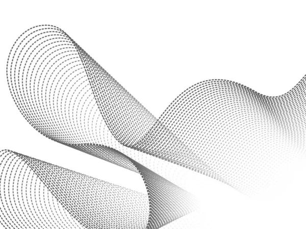 動的波粒子黒と白の抽象的な背景 ベクターイラスト — ストックベクタ