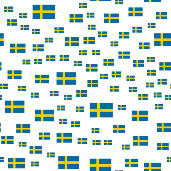 Seamless Swedish Flags Pattern Simple Design Vector Illustration — Stock Vector