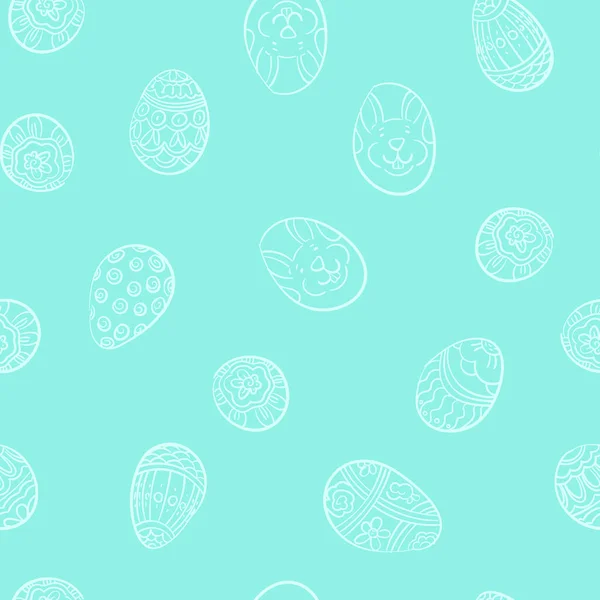 Easter Eggs Seamless Pattern Hand Drawn Decorative Easter Eggs Different — Stock Vector