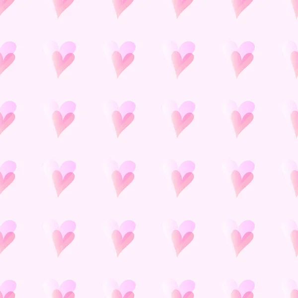 Розовое Сердце Бесшовный Вектор Фона Каракули Двойное Сердце Геометрические Квадратные — стоковый вектор