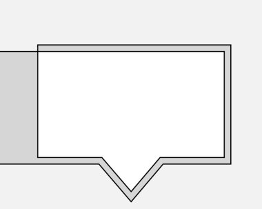 Konuşma baloncuğunun bir çizgi çizimi, gri ölçekli arka planda sürekli çizgiden oluşan minimalist doğrusal dikdörtgen siyah ve beyaz vektör