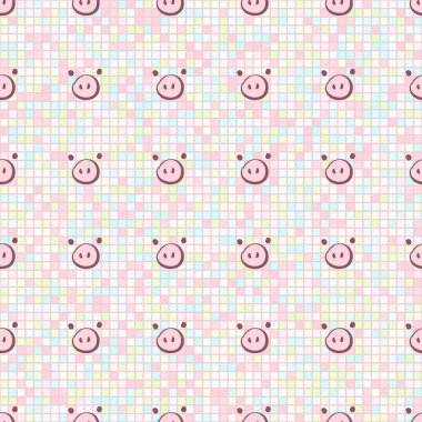 Şirin domuz burnu kusursuz kare vektör üzerine çizilmiş.