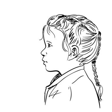 Profildeki bebek başkanı, el çizimi illüstrasyon, vektör çizimi.