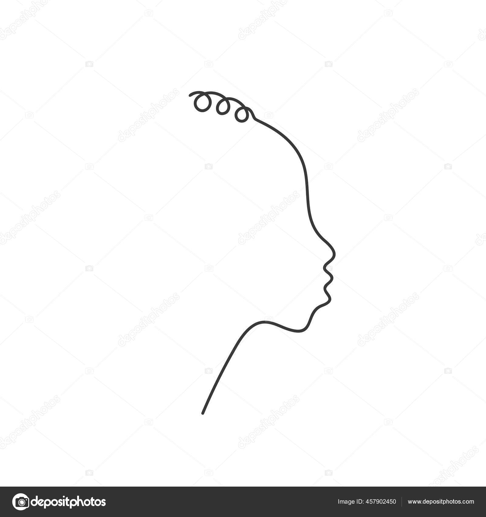 Africano Rosto Não Binário Perfil Com Cabelos Cacheados Desenho Contínuo  Vetor de ©OlgaTropinina 457902450, image size:1600x1700