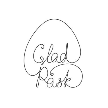 Mutlu Paskalya İsveç kaligrafi çizimleri, aralıksız tek satır çizimler, tek satırdan el yazması yazması çizimler, minimalist tasvirler, Paskalya tatilleri için tasarım öğeleri.