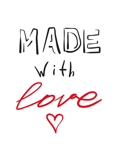 Made Love Handwritten Calligraphy Inscription Vector Illustration — Vector de stock