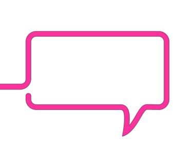 Tek bir aralıksız çizgiden oluşan dikdörtgen konuşma kabarcığı, Vektör illüstrasyonu