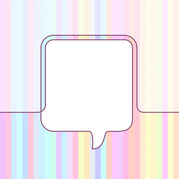 Square Speech Bubble Made One Continuous Line Multicolored Striped Background — 스톡 벡터