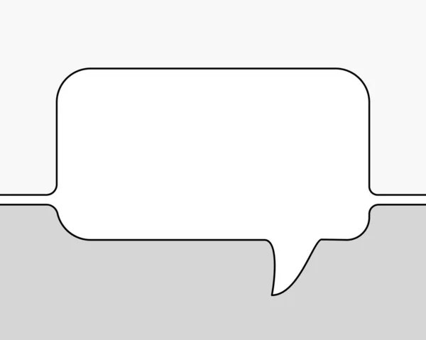 Continuous Line Drawing Rectangular Speech Bubble Vector Minimalistic Linear Illustration — 스톡 벡터