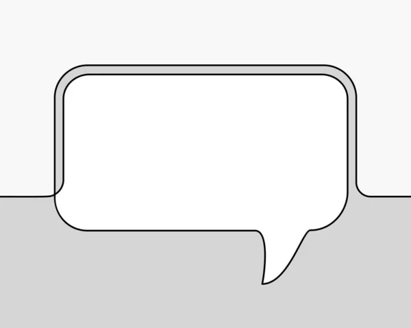 Continuous Line Drawing Rectangular Speech Bubble Vector Minimalistic Linear Illustration — 스톡 벡터