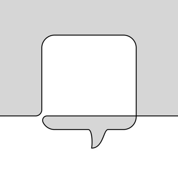 Continuous Line Drawing Square Speech Bubble Vector Minimalistic Linear Illustration — 스톡 벡터