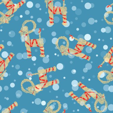 Noel Keçisi ya da Noel Keçisi, İskandinav ve Kuzey Avrupa geleneksel kar arkaplanlı Noel süslemeleri