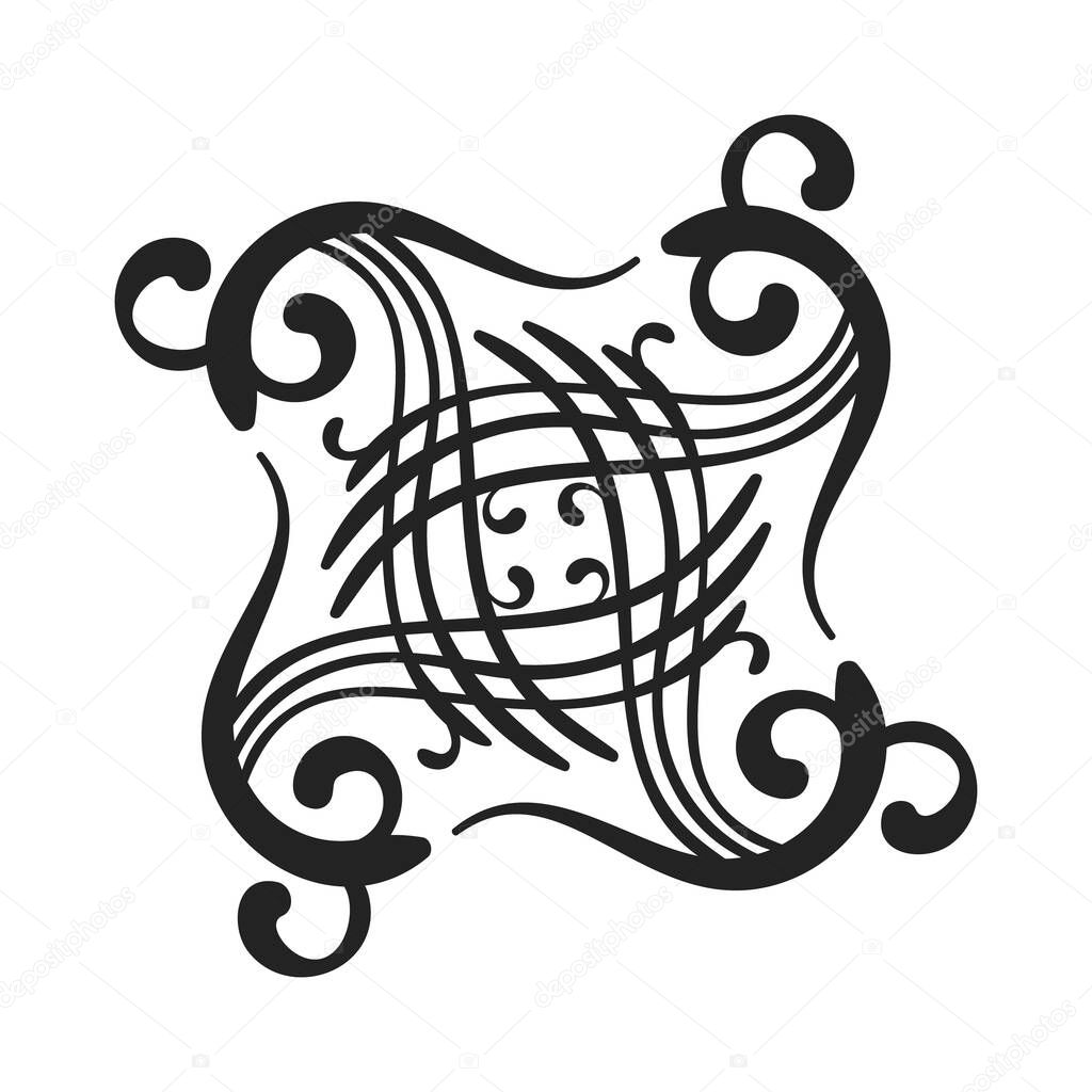 Kazakh national ornament with decorative Shanyrak in the middle, Isolated design element Vector