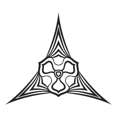 Keskin köşeleri olan üçgen izole tasarım ögesi, Vektör illüstrasyonu