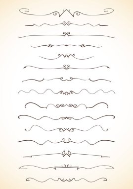 Süslü hat ayırıcıları sayfa dekorasyon Vektörü hassas minimalist tasarım ögesi