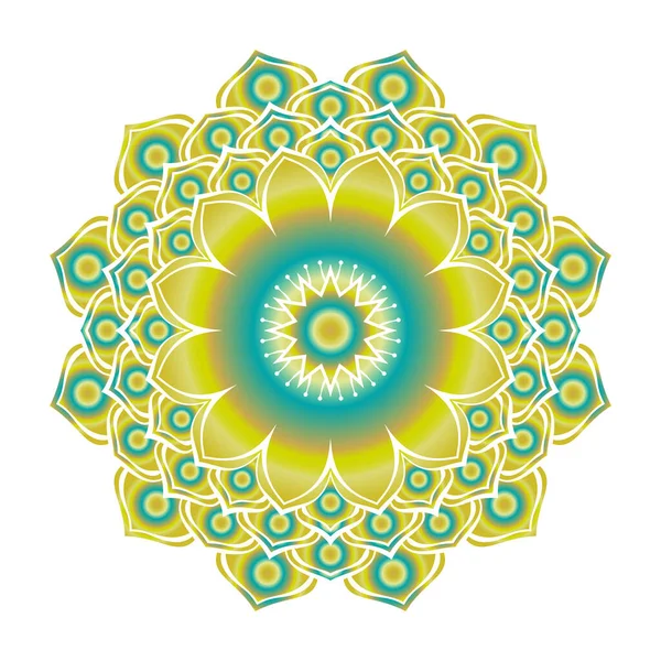 Mandala Rond Fleur Lotus Élément Design Isolé Pour Impression Sur — Image vectorielle