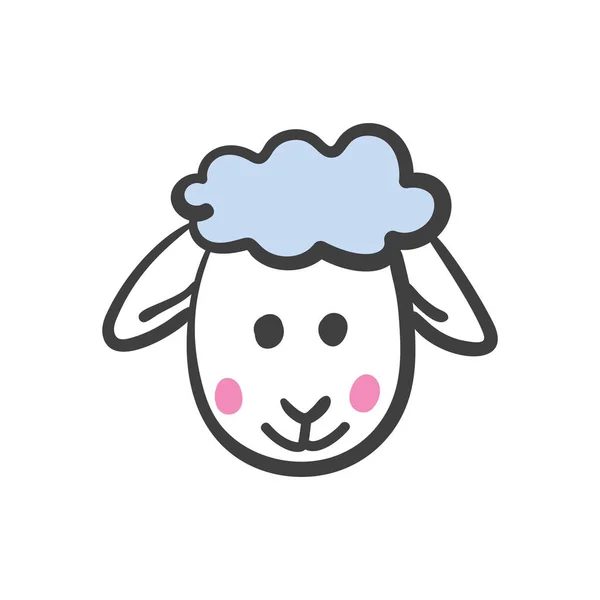 Проста Каракуля Головою Вівці Намальована Рука Векторні Ілюстрації — стоковий вектор