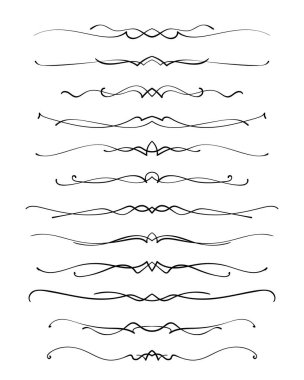 Süslü hat ayırıcıları sayfa dekorasyon Vektörü hassas minimalist tasarım ögesi