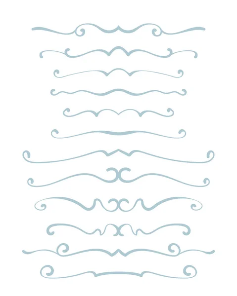 Ornamentale Kalligrafische Linien Trennwände Seitendekoration Vektor Zarte Minimalistische Design Element — Stockvektor