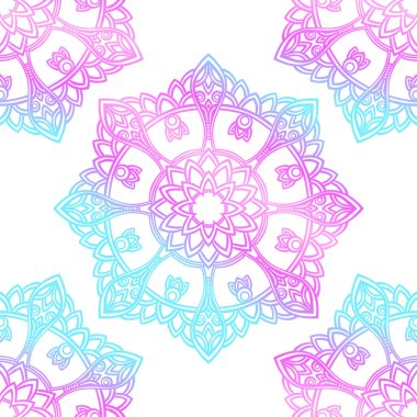 Tekrarlanan mandala 'dan yapılmış kusursuz vektör arkaplanı