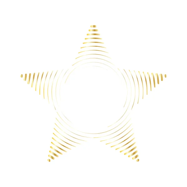 Zlatá Hvězda Vektor Design Prvek Izolovaný Bílém Pozadí Kruhové Čáry — Stockový vektor