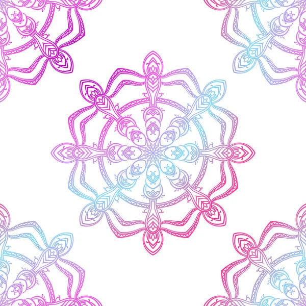 Varrat Nélküli Vektor Háttér Készült Ismétlődő Mandala — Stock Vector