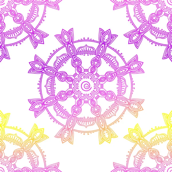 Fond Vectoriel Sans Couture Mandala Dégradé Arc Ciel — Image vectorielle