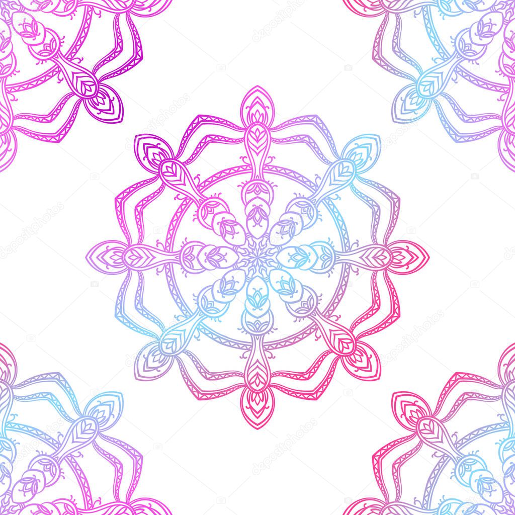 Seamless vector background made of repeating mandala