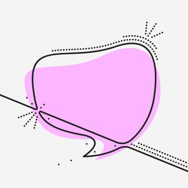 Konuşma kabarcığı sıvı şekil sürekli çizgi dekor, vektör minimalistik çizim