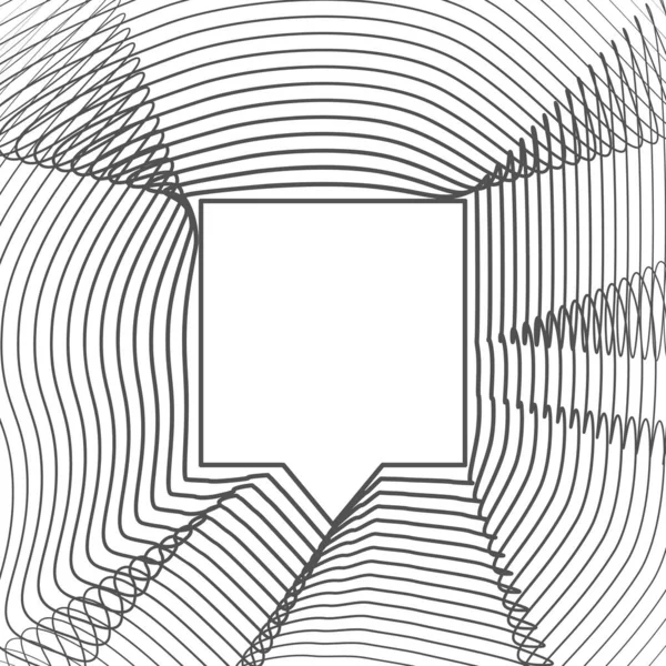 スピーチバブルダイナミック折り畳まれたライン 幾何学的なフレームミニマリズムスタイルの黒と白のテンプレートデザイン — ストックベクタ