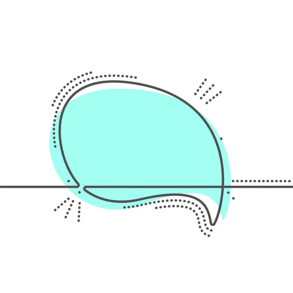 Dibujo Continuo Línea Forma Líquida Del Flujo Burbuja Del Discurso — Archivo Imágenes Vectoriales