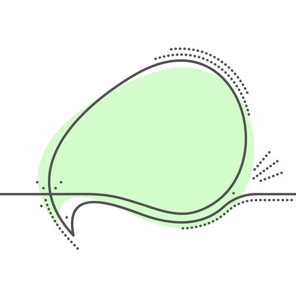 Sprachblase Flüssigkeitsform Kontinuierliche Linienzeichnung Mit Punktdekor Vektor Minimalistische Lineare Illustration — Stockvektor