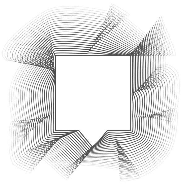 Spraakbel Dynamische Gevouwen Lijn Geometrische Frame Minimalistische Stijl Zwart Wit — Stockvector