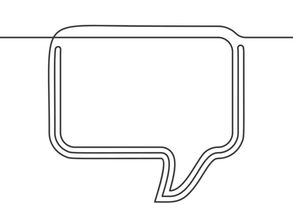 Speech Bubbla Kontinuerlig Linje Ritning Svartvitt Vektor Minimalistisk Linjär Illustration — Stock vektor