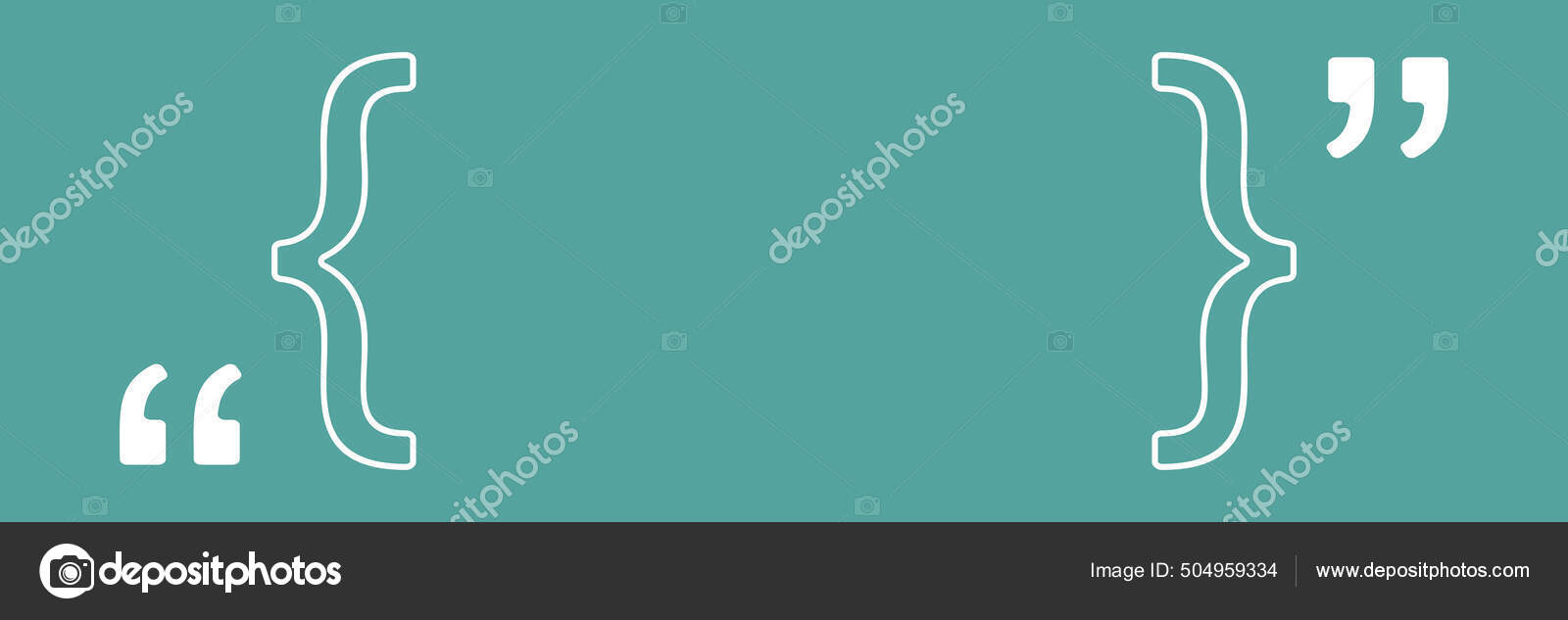 Blank Banner Brackets Quotes Textbox Isolated Color Background Vector