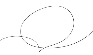 Konuşma baloncuğu organik şekli sürekli tek satır çizimi, tek çizgi resim basit boş metin kutusu, Vektör illüstrasyonu