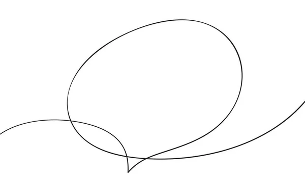 Speech Bubble Organic Shape Continuous One Line Drawing Single Line — Stock Vector